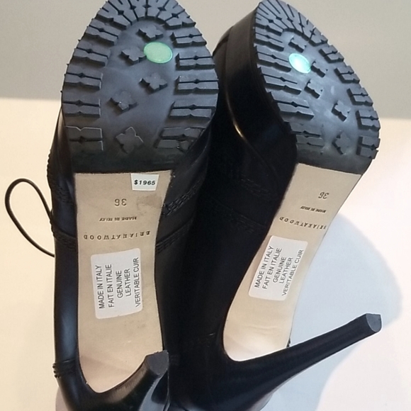 Brian Atwood NIB Platform Boots Black Lug Sole 36 - Picture 7 of 8